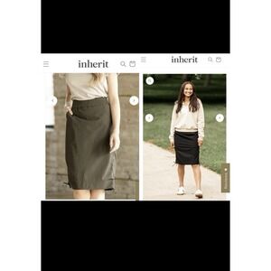 (2) Inherit Andie Olive Hiking Large Black & Green Skort Skirt Lots Modest
